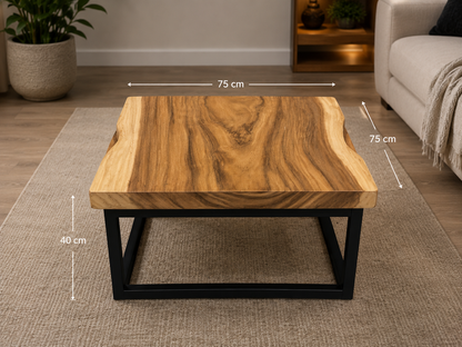 Salontafel Suarhout 75 x 75 cm – Industrieel Design