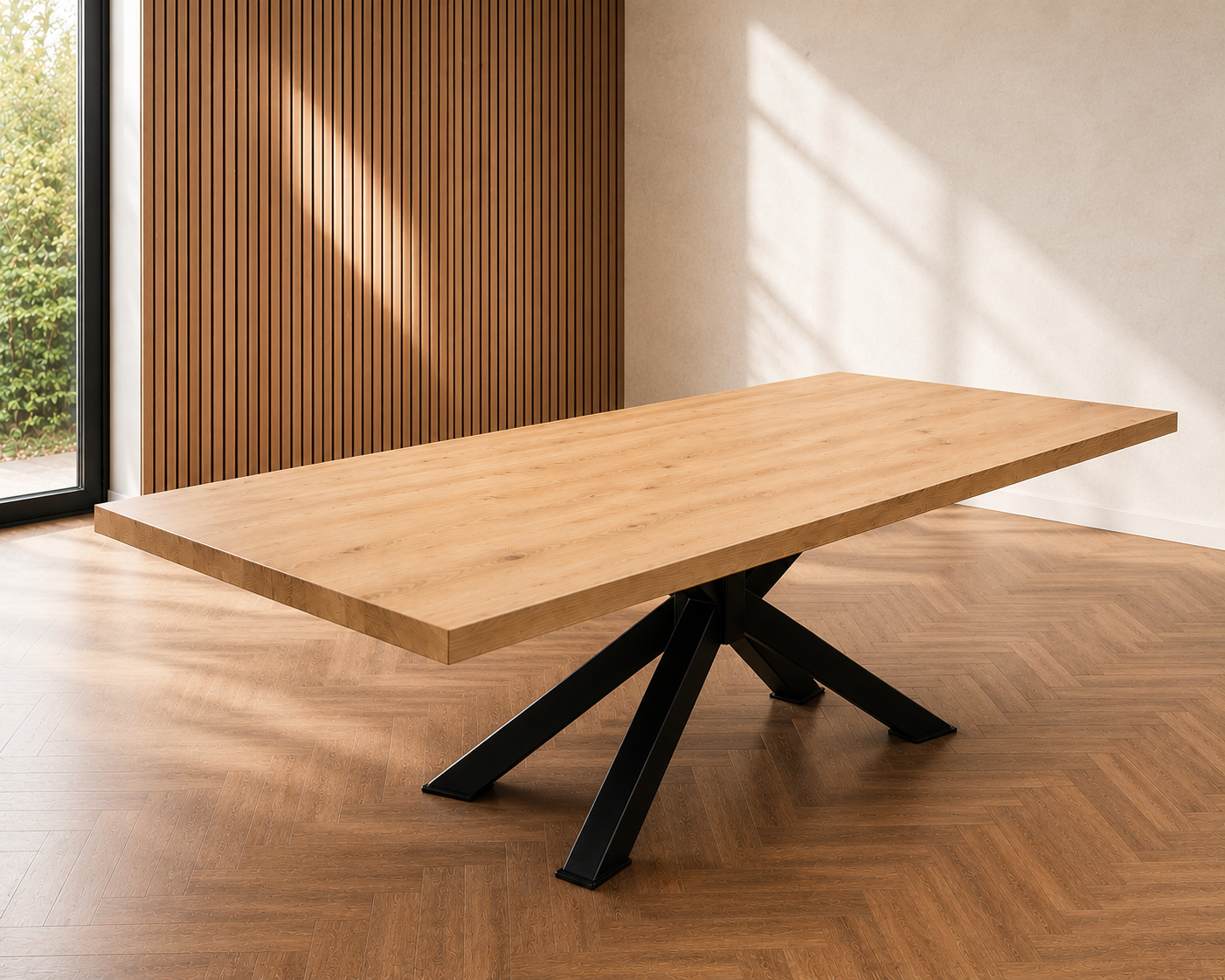 Industriële Eettafel – Massief Eiken