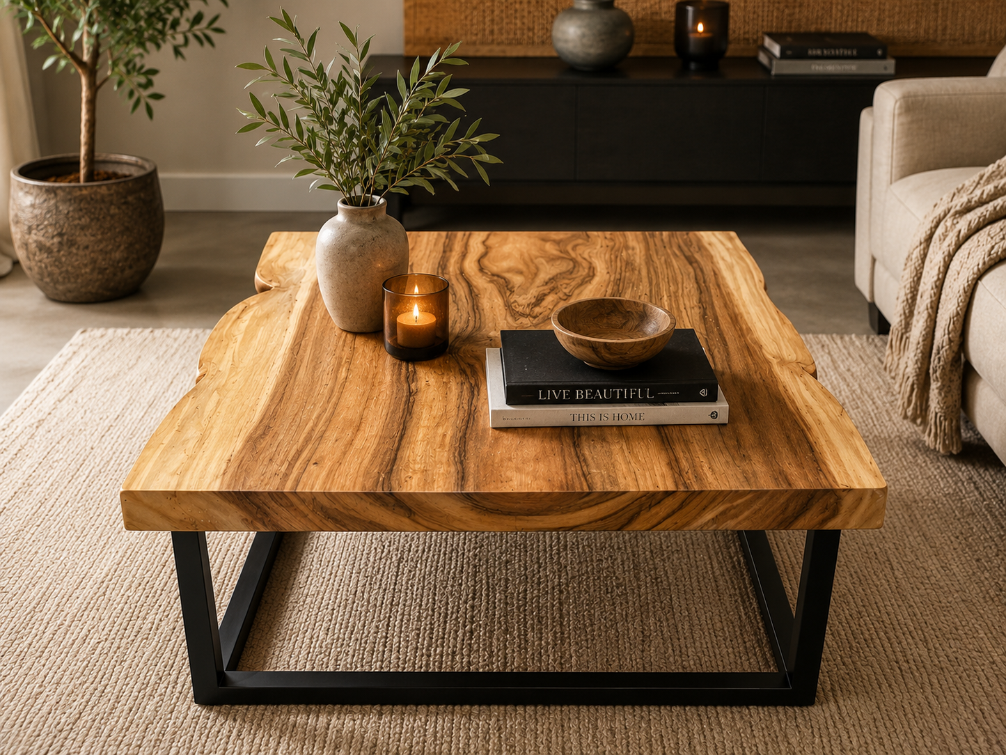 Salontafel Suarhout 75 x 75 cm – Industrieel Design